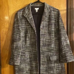 Chico’s Size 2 Jacket, with Metallic Twine with Purples & Greens.